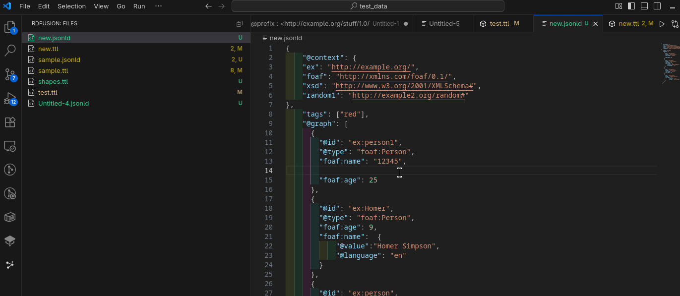 Autocomplete in JSON-LD @context